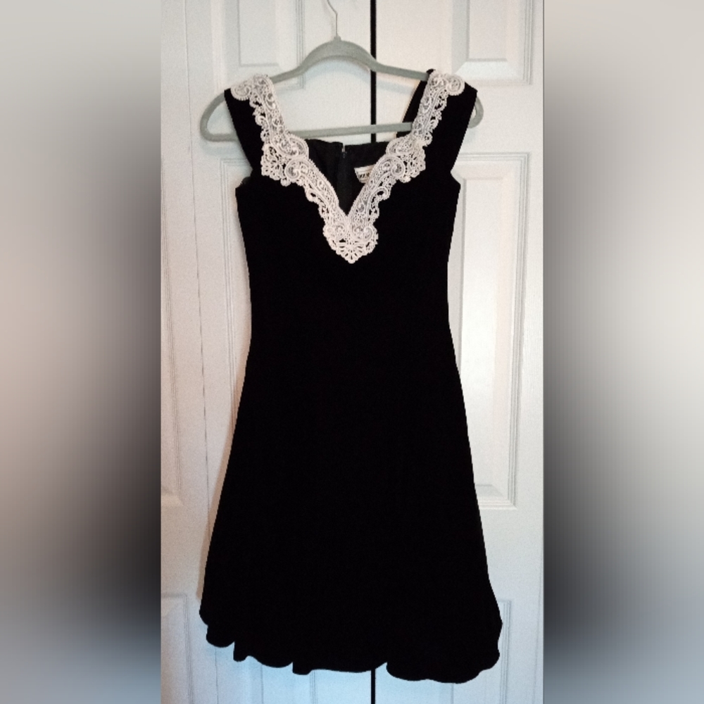 Black velvet cocktail dress